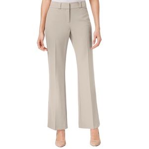 Alfani Polished Beige Straight Leg Mid Rise Trousers